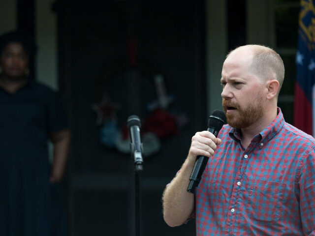 CLAYTON, GA - JULY 28: Democratic candidate for Lieutenant Governor, Charlie Bailey speaks