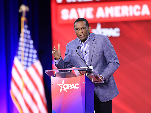 Representative Burgess Owens, a Republican from Utah, speaks during the Conservative Polit
