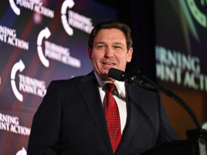 Ron DeSantis, governor of Florida, speaks during the Turning Point 'Unite & Win' Rally with Republican Senate Candidate JD Vance in Girard, Ohio, US, on Friday, Aug. 19, 2022. DeSantis is headlining a series of Turning Point Action rallies in states with key races for 2022. Photographer: Dustin Franz/Bloomberg via …