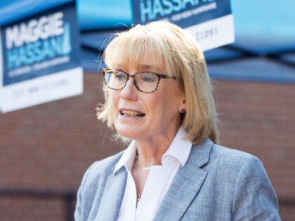 DOVER, NH - SEPTEMBER 10: Incumbent Democratic Senate candidate, U.S. Sen. Maggie Hassan (D-NH) speaks during a campaign canvas kickoff event on September 10, 2022 in Dover, New Hampshire. Hassan is running for Senate reelection this year in New Hampshire and her Republican opponent will be chosen in the upcoming …