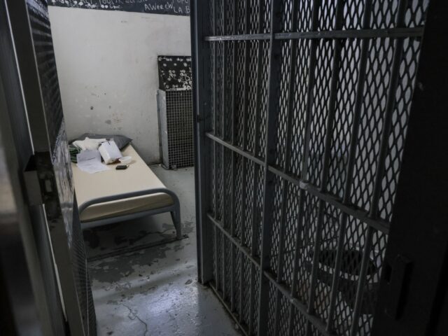 A solitary confinement cell of Gradignan prison is pictured, near Bordeaux, southwestern F