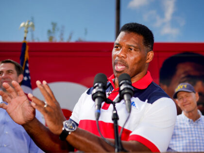 Herschel Walker, US Republican Senate candidate for Georgia, speaks during a campaign event in Carrollton, Georgia, US, on Tuesday, Oct. 11, 2022. The Walker-Warnock contest is one of the pivotal races in the battle for control of the Senate. Photographer: Ben Hendren/Bloomberg via Getty Images
