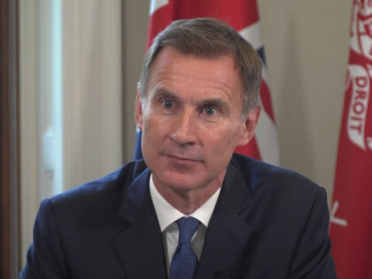 PA video grab image of Chancellor Jeremy Hunt speaking to the nation from the Treasury in