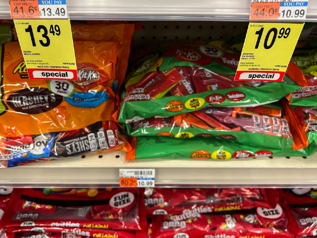 WASHINGTON, DC - OCTOBER 17: Halloween candy is for sale at a CVS store on October 17, 2022 in Washington, DC. According to the most recent inflation report from the Bureau of Labor Statistics, the price of Halloween candy is up over 13 percent compared to last year. (Photo by Drew Angerer/Getty Images)