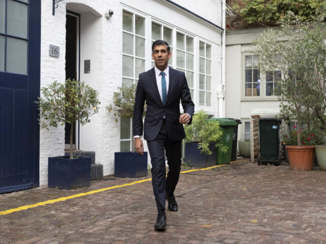 Rishi Sunak outside his home in London, following the resignation of Liz Truss as Prime Minister. Picture date: Friday October 21, 2022. (Photo by Beresford Hodge/PA Images via Getty Images)