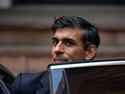 Rishi Sunak departs Conservative party HQ in Westminster, London, after it was announced h