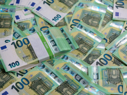 Full Frame 100 Euro Banknotes Overhead View