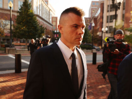 ALEXANDRIA, VA - NOVEMBER 10: Russian analyst Igor Danchenko arrives at the Albert V. Bryan U.S. Courthouse before being arraigned on November 10, 2021 in Alexandria, Virginia. Danchenko has been charged with five counts of making false statements to the FBI regarding the sources of the information he gave the …