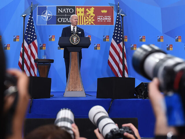 MADRID, SPAIN - JUNE 30: US President Joe Biden holds his press conference at the NATO Sum