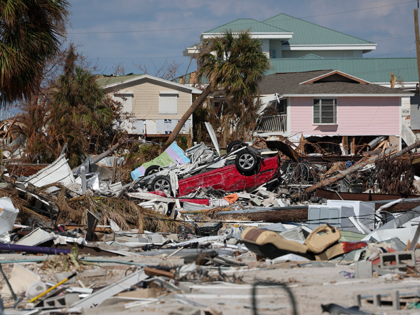 Destruction left behind in the wake of Hurricane Ian is shown October 04, 2022 in Fort Myers Beach, Florida. Southwest Florida suffered severe damage during the Category 4 hurricane which caused extensive damage to communities along the state's coast. (Photo by Win McNamee/Getty Images)