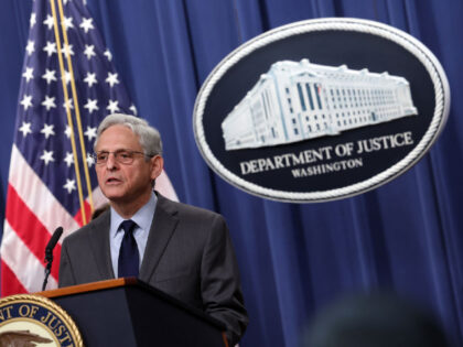 WASHINGTON, DC - OCTOBER 24: U.S. Attorney General Merrick Garland speaks at a press conference at the U.S. Department of Justice on on October 24, 2022 in Washington, DC. The Justice Department announced it has charged 13 individuals, including members of the Chinese intelligence and their agents, for alleged efforts …