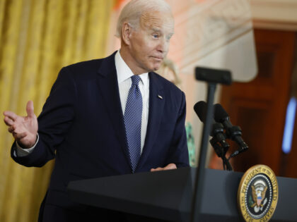 WASHINGTON, DC - OCTOBER 24: U.S. President Joe Biden speaks during a reception celebrating the Hindu religious festival Diwali in the East Room of the White House on October 24, 2022 in Washington, DC. The reception for Diwali, also known as the Festival of Lights and one of the most …