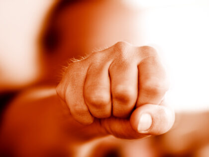 close up of a human fist