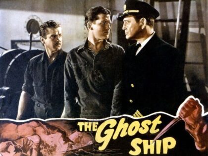 The Ghost Ship, lobbycard, center and right, Russell Wade, Richard Dix, 1943. (Photo by LMPC via Getty Images)