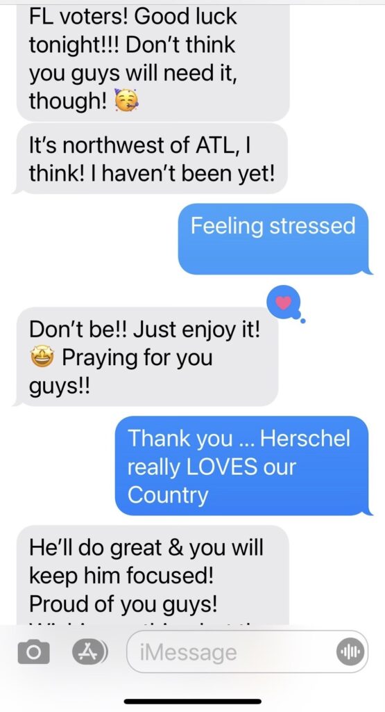 texts with Herschel Walker wife