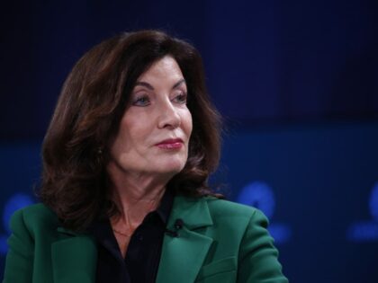 NEW YORK, NEW YORK - SEPTEMBER 20: New York State Governor, Kathy Hochul speaks on stage during The 2022 Concordia Annual Summit - Day 2 at Sheraton New York on September 20, 2022 in New York City. (John Lamparski/Getty Images for Concordia Summit)