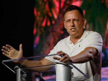 Peter Thiel, president and founder of Clarium Capital Management LLC, speaks during the Bitcoin 2022 conference in Miami, Florida, U.S., on Thursday, April 7, 2022. The Bitcoin 2022 four-day conference is touted by organizers as "the biggest Bitcoin event in the world." Photographer: Eva Marie Uzcategui/Bloomberg via Getty Images