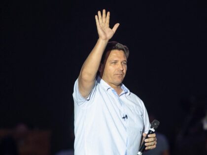 PANAMA CITY BEACH, FLORIDA - JUNE 05: Governor of Florida Ron DeSantis speaks to the crowd