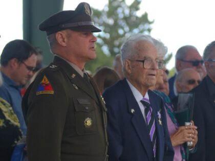 Sgt. 1st Class Harold Nelson during part of the ceremony where he was awarded the Silver S