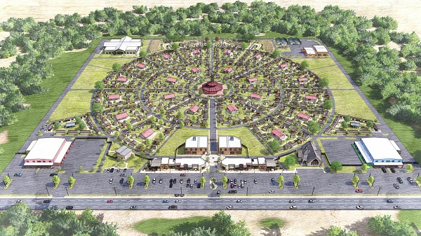 An artists aerial view of the master-planned community aimed at addressing Salt Lake City's homeless problem. (Salt Lake City Mayor's Office)