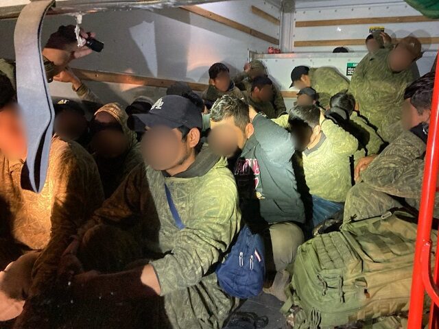 Tucson Station Border Patrol agents find 32 migrants locked in the rear of a U-Haul box tr
