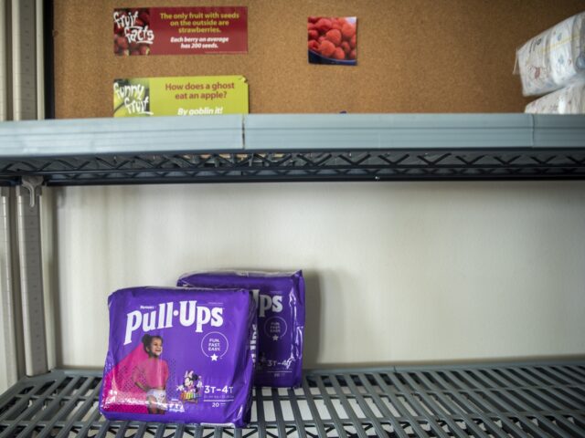Diapers at a West Texas Food Bank facility in Odessa, Texas, US, on Wednesday, April 6, 2022, Midland, Texas, is used to booms and busts. But even here, prices are shocking the local economy and the Fed may not be able to help. Photographer: Sergio Flores/Bloomberg via Getty Images