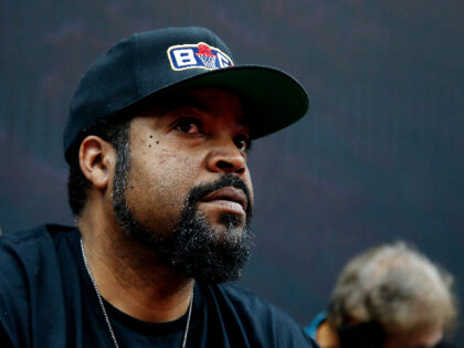 FRISCO, TEXAS - JULY 02: Ice Cube looks on during the game between the Tri-State and the Killer 3's in BIG3 Week Three at Comerica Center on July 02, 2022 in Frisco, Texas. (Photo by Tim Heitman/Getty Images for BIG3)