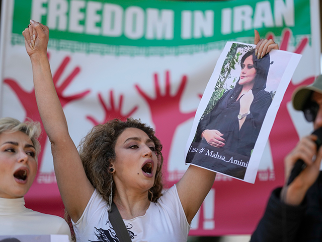 Iranians who live in Brazil protest against the death of Iranian woman Mahsa Amini, who di