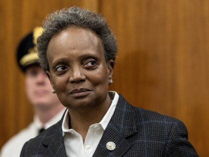 Lori Lightfoot, mayor of Chicago, during a news conference in Chicago, Illinois, US, on Thursday, Oct. 27, 2022. Lightfoot defended her public safety strategy on Wednesday after city council members, residents and a watchdog group expressed concerns over police department staffing and a lack of budget transparency. Photographer: Christopher Dilts/Bloomberg …