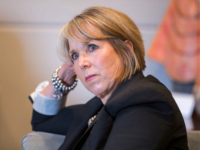 Michelle Lujan Grisham, governor of New Mexico, listens during an interview at her office