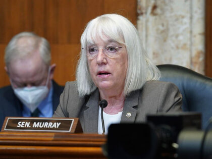 FILE - Sen. Patty Murray, D-Wash., speaks during the House Committee on Appropriations subcommittee on Labor, Health and Human Services, Education, and Related Agencies hearing. Murray faces Republican Tiffany Smiley in the November election. (AP Photo/Mariam Zuhaib, File)