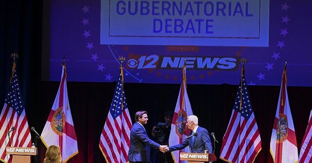 Moderator Scolds Noisy, Disruptive Crowd as Ron DeSantis Debates Crist