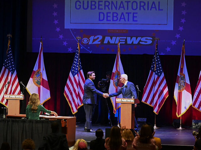 Ron DeSantis, governor of Florida, and Charlie Crist, Democratic gubernatorial candidate f