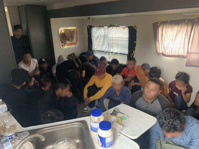 Ysleta Station agents find 41 migrants in a travel trailer stash house. (U.S. Border Patro