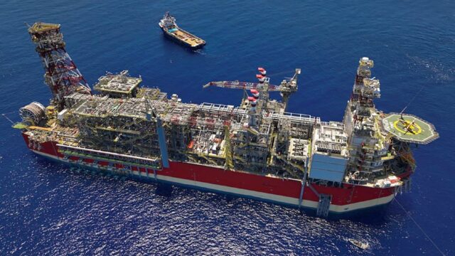 This handout picture released by Energean oil and gas company shows an Energean floating p