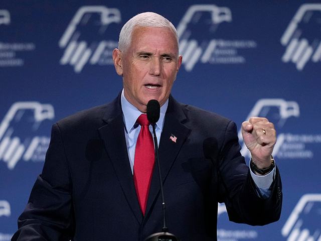 Former Vice President Mike Pence speaks at the annual leadership meeting of the Republican