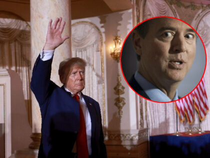 Former U.S. President Donald Trump waves after speaking during an event at his Mar-a-Lago
