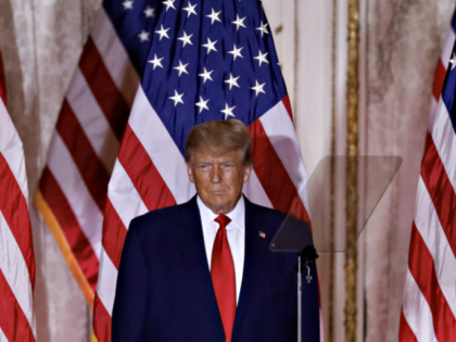 Former US President Donald Trump arrives to speak at the Mar-a-Lago Club in Palm Beach, Florida, US, on Tuesday, Nov. 15, 2022. Trump formally entered the 2024 US presidential race, making official what he's been teasing for months just as many Republicans are preparing to move away from their longtime …