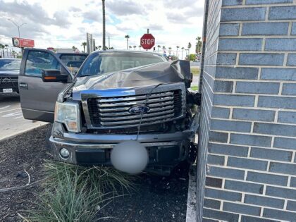 A teenage armed human smuggler crashes into a building in South Texas following a pursuit by DPS troopers. (Texas Department of Public Safety)