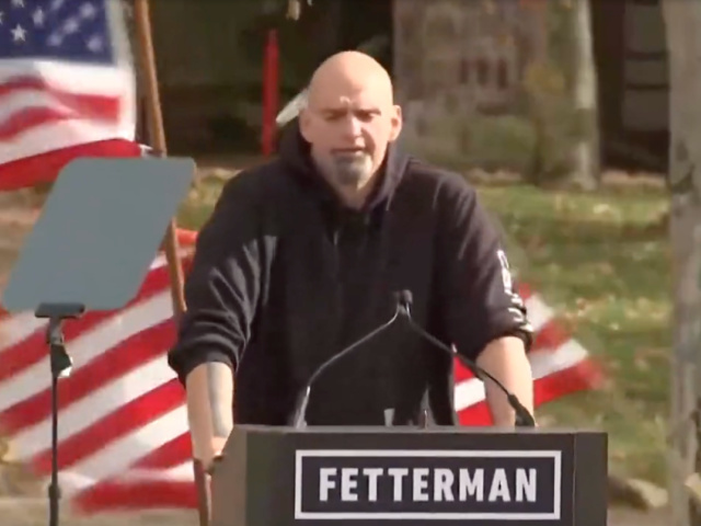 Flags Fall as Fetterman Speaks