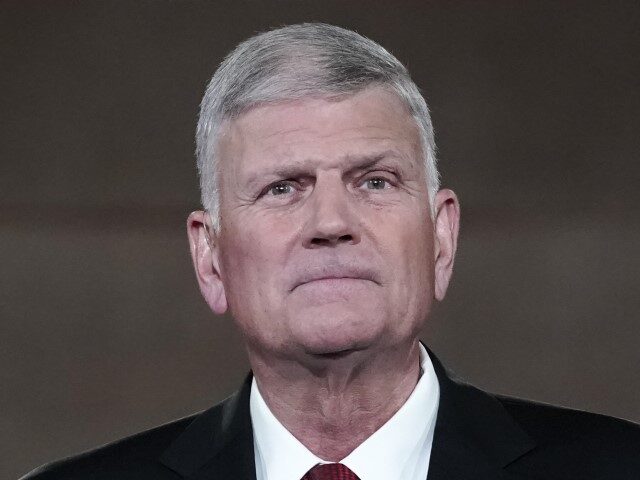 Franklin Graham, son of the late Reverend Billy Graham, speaks during the Republican National Convention at the Andrew W. Mellon Auditorium in Washington, D.C., U.S., on Thursday, Aug. 27, 2020. President Trump will ask Americans to return him to office in a speech closing the convention, arguing that voters can't …
