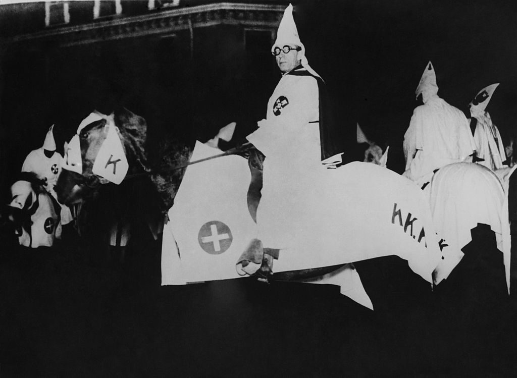 Ku Klux Klan Public Demonstration, Equestrian Parade In Usa On January 1923 (Photo by Keystone-France/Gamma-Keystone via Getty Images)