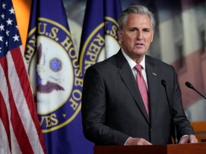 WASHINGTON, DC - JANUARY 09: House Minority Leader Kevin McCarthy (R-CA) answers questions during a press conference at the U.S. Capitol on January 09, 2020 in Washington, DC. McCarthy answered a range of questions related primarily to the House articles of impeachment being sent to the U.S. Senate. (Photo by …