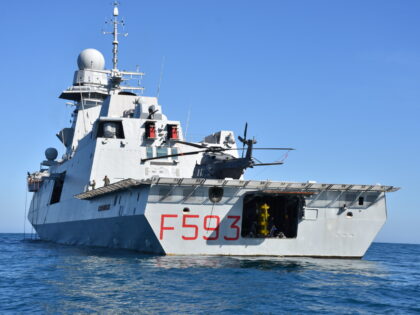 SICILY, ITALY - FEBRUARY 24: Italian frigate Carabiniere (F593) attends NATO's joint "Dynamic Manta 2020" drill to increase the cooperation and level of preparedness of naval forces from nine member countries Turkey, Canada, France, Spain, US, Germany, Greece, Italy, Spain, and England on February 24, 2020 in Sicily, Italy. (Photo …