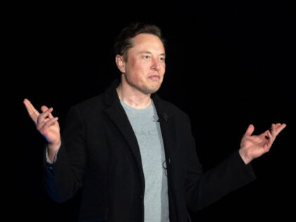 Elon Musk gestures as he speaks during a press conference at SpaceX's Starbase facility near Boca Chica Village in South Texas on February 10, 2022. - Billionaire entrepreneur Elon Musk delivered an eagerly-awaited update on SpaceX's Starship, a prototype rocket the company is developing for crewed interplanetary exploration. (Photo by …