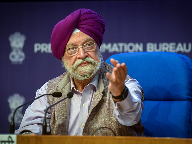 Hardeep Singh Puri during the press conference to launch PM SVANidhi Mahotsav portal at Co