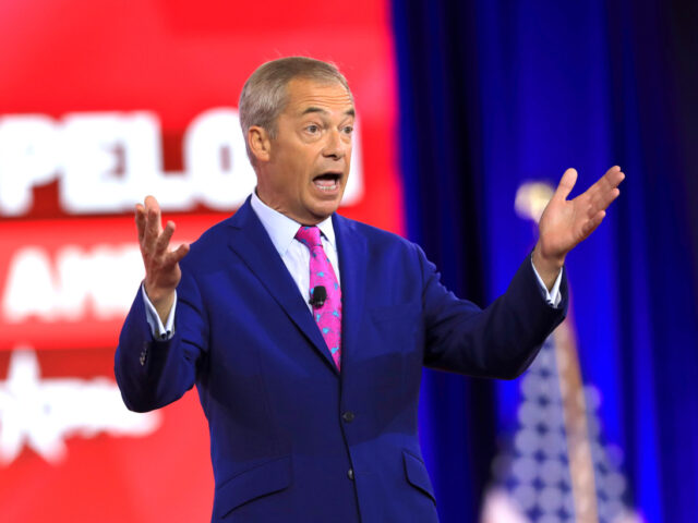 Nigel Farage, former Brexit Party leader, speaks during the Conservative Political Action