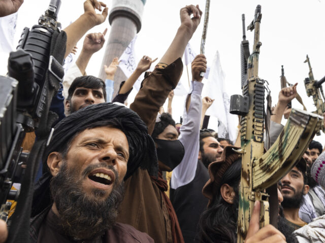 KABUL, AFGHANISTAN - AUGUST 15: Taliban take to the streets during a national holiday cele