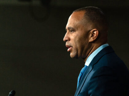 Representative Hakeem Jeffries, a Democrat from New York, speaks during a news conference