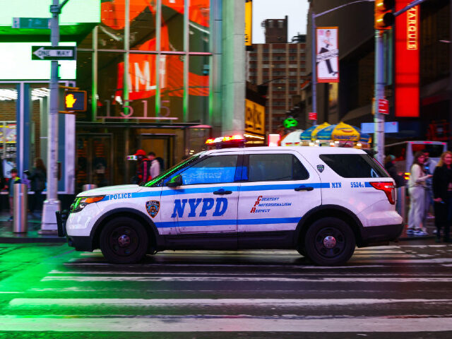 NYPD vehicle is seen at Times Square in New York, United States, on October 24, 2022. (Photo by Beata Zawrzel/NurPhoto via Getty Images)